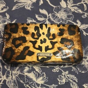 Kenneth Cole Reaction Leopard Print Wallet in Tan and Black